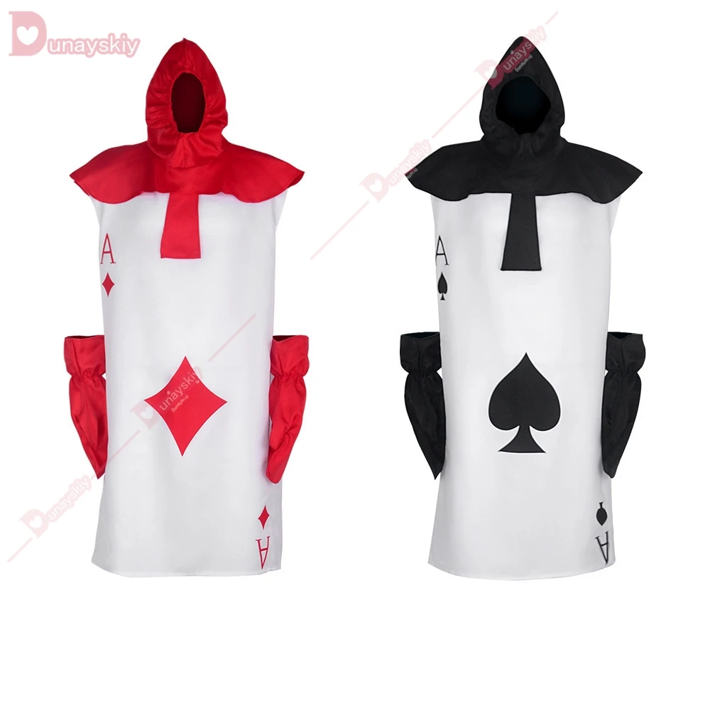 Playing Cards Cosplay Poker Costume Ace of Spades Diamonds Soldier Stage Performance Halloween Costumes For Adult