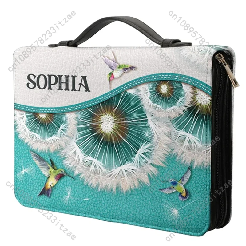 Fashion Bible Verse Print Women's Bible Storage Bags Plans To Give You Hope And A Future Dandelion Bird Design Bible Cover Case