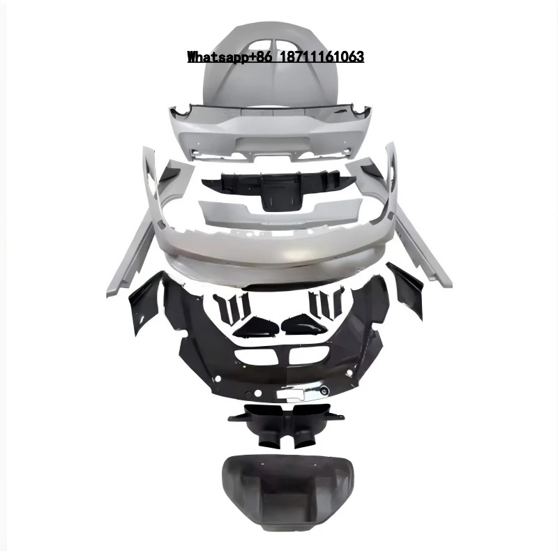 Racing Style Dry Carbon Fiber Front and Rear Bumpers, Engine Hood, Spoiler,  Side Skirts Body Kit Specifically  458