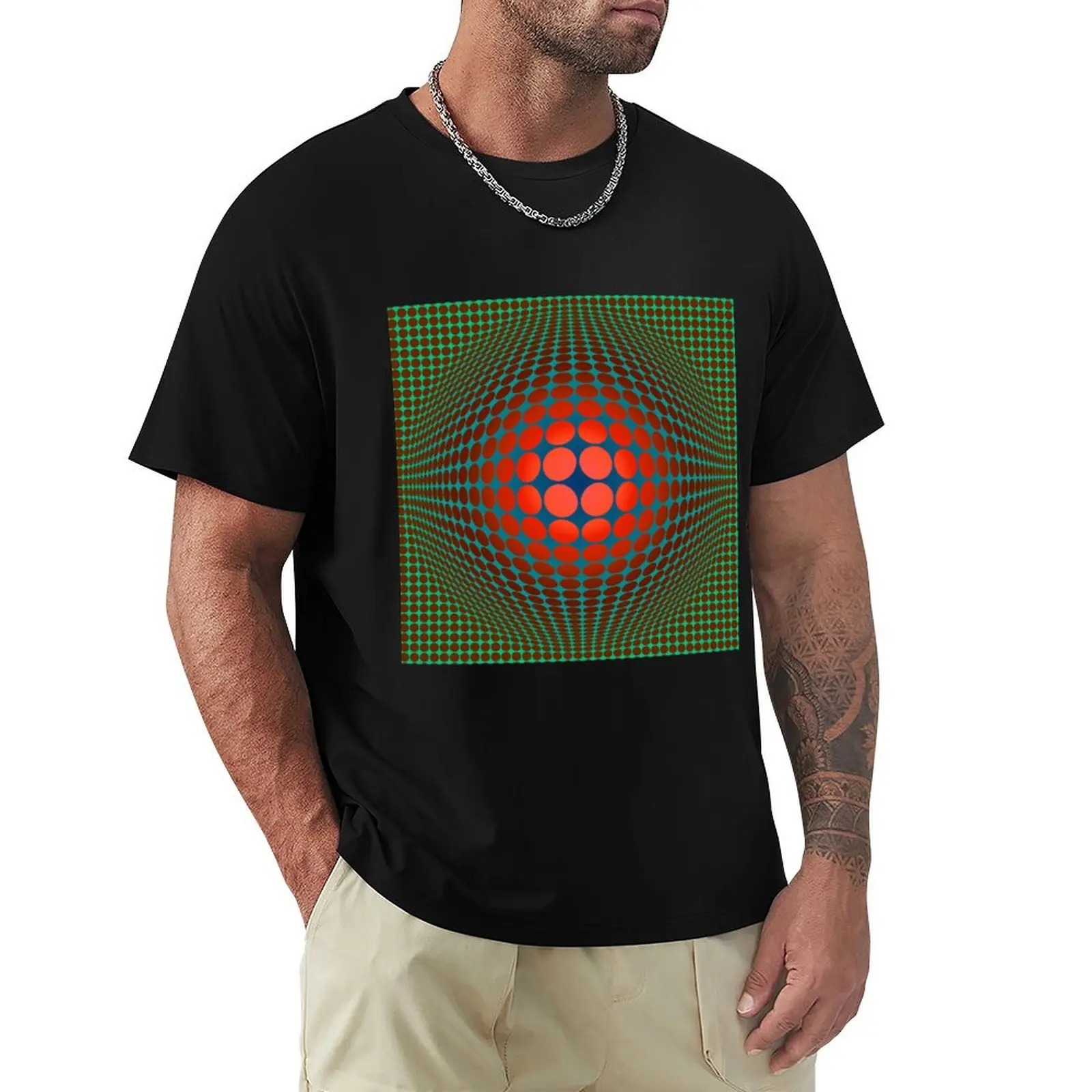 Copy of Victor Vasarely Homage 20 T-Shirt Simple Line Art Print Tee