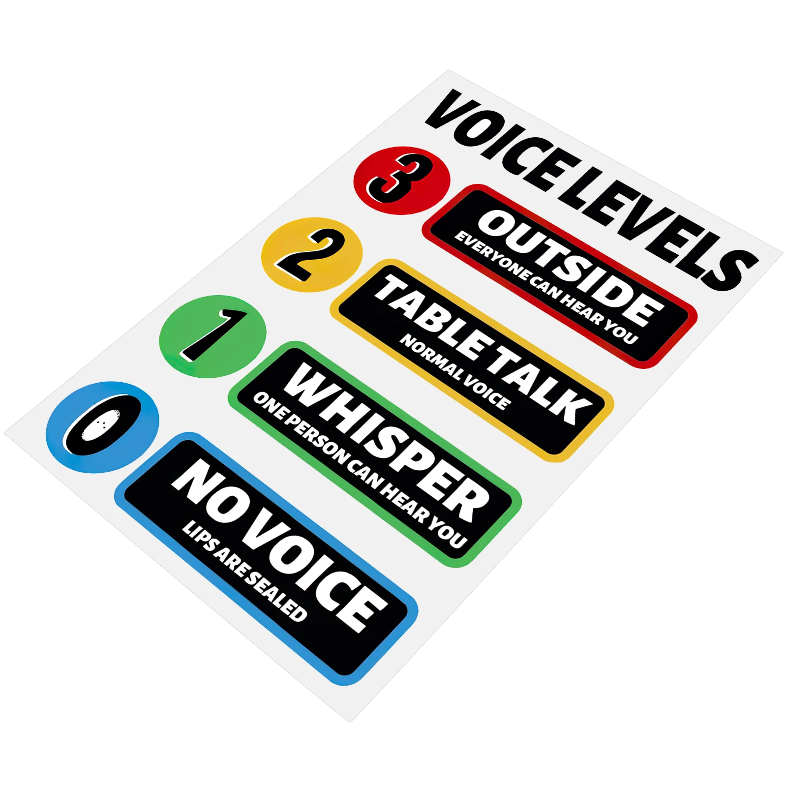 Voice Level Stickers Classroom Rules Wall Decor Bright Vibrant Design For Elementary Middle School Daycare Libraries Easy Paste