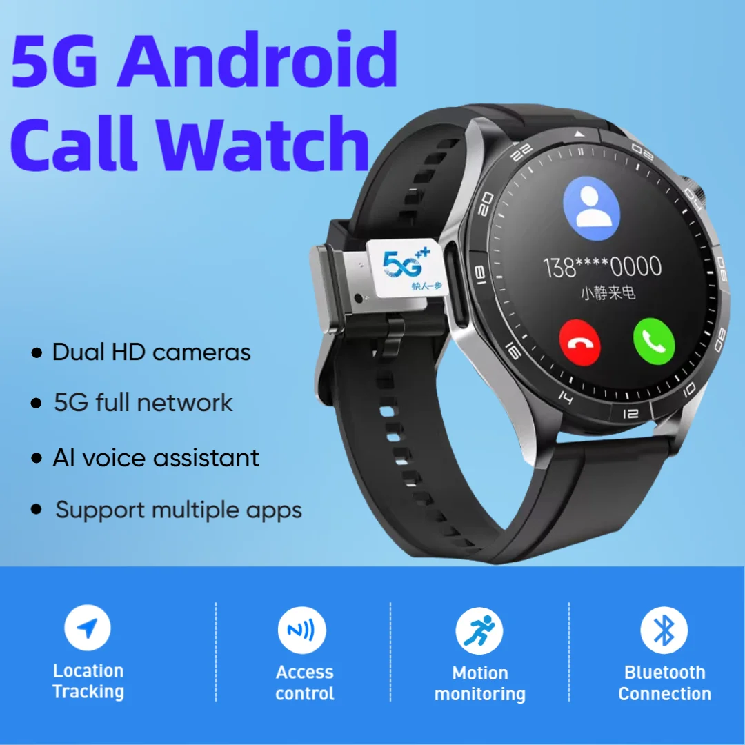 

LM01 8GB+128GB Smart Watch Men Women 4G 5G Network SIM Card Android 1.43'' AMOLED Dual Camera with GPS Wifi Google Play Store