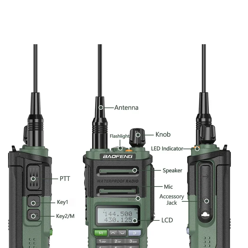 Baofeng UV-9R Pro V2 Walkie Talkie Wodoodporna ładowarka IP68 typu C Ham Radio VHF/UHF 50KM Dalekiego zasięgu Ulepszenie UV-9R Plus