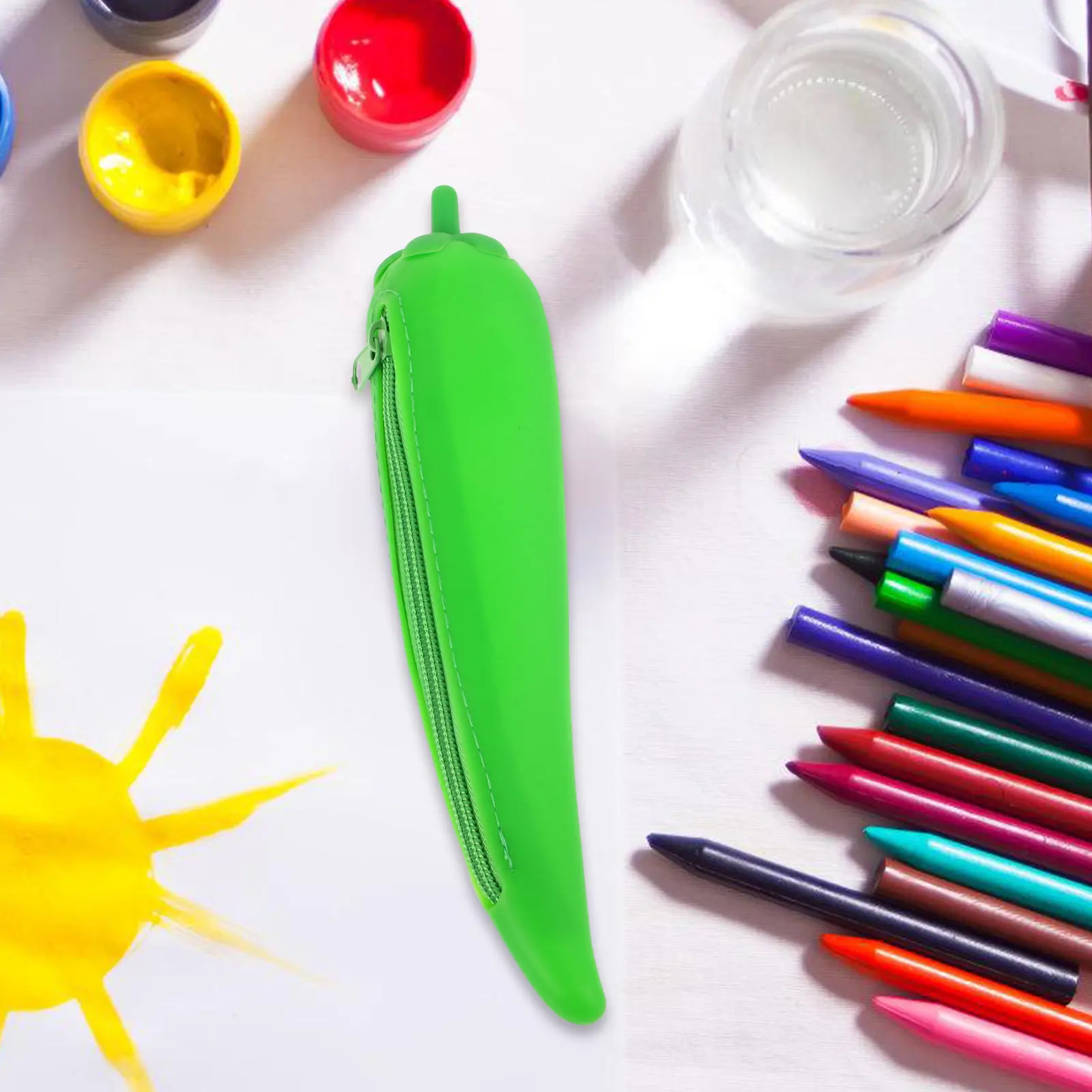 Silicone Pencil Pouch Large Capacity Zipper Design Smooth Easy Open Close Student Stationery Bag Cute Aesthetic Pen Organizer