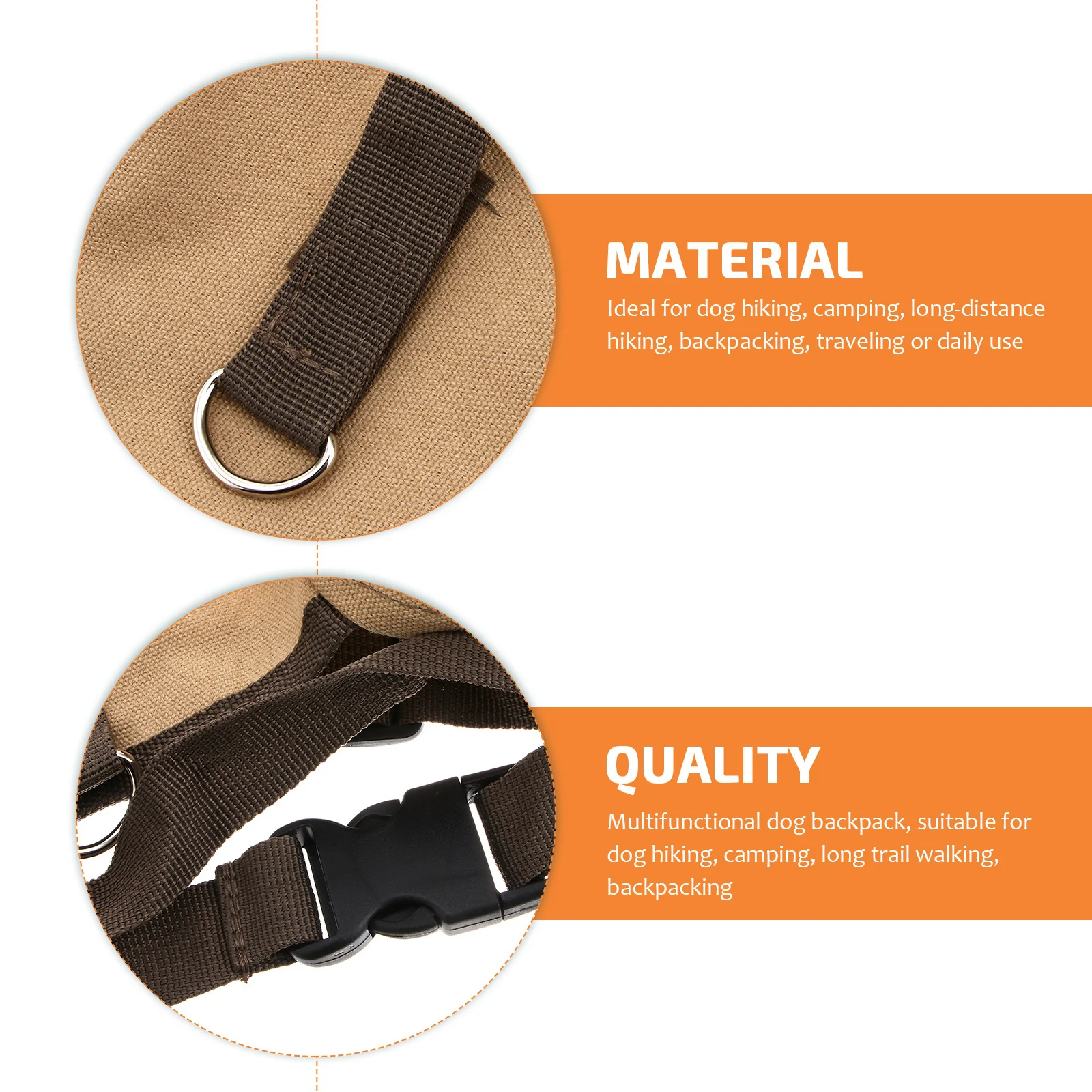 

Medium Large Khaki Canvas Saddle Bag Hiking Camping Travel Backpack Dog Backpacks Multifunctional Side Pockets Storage