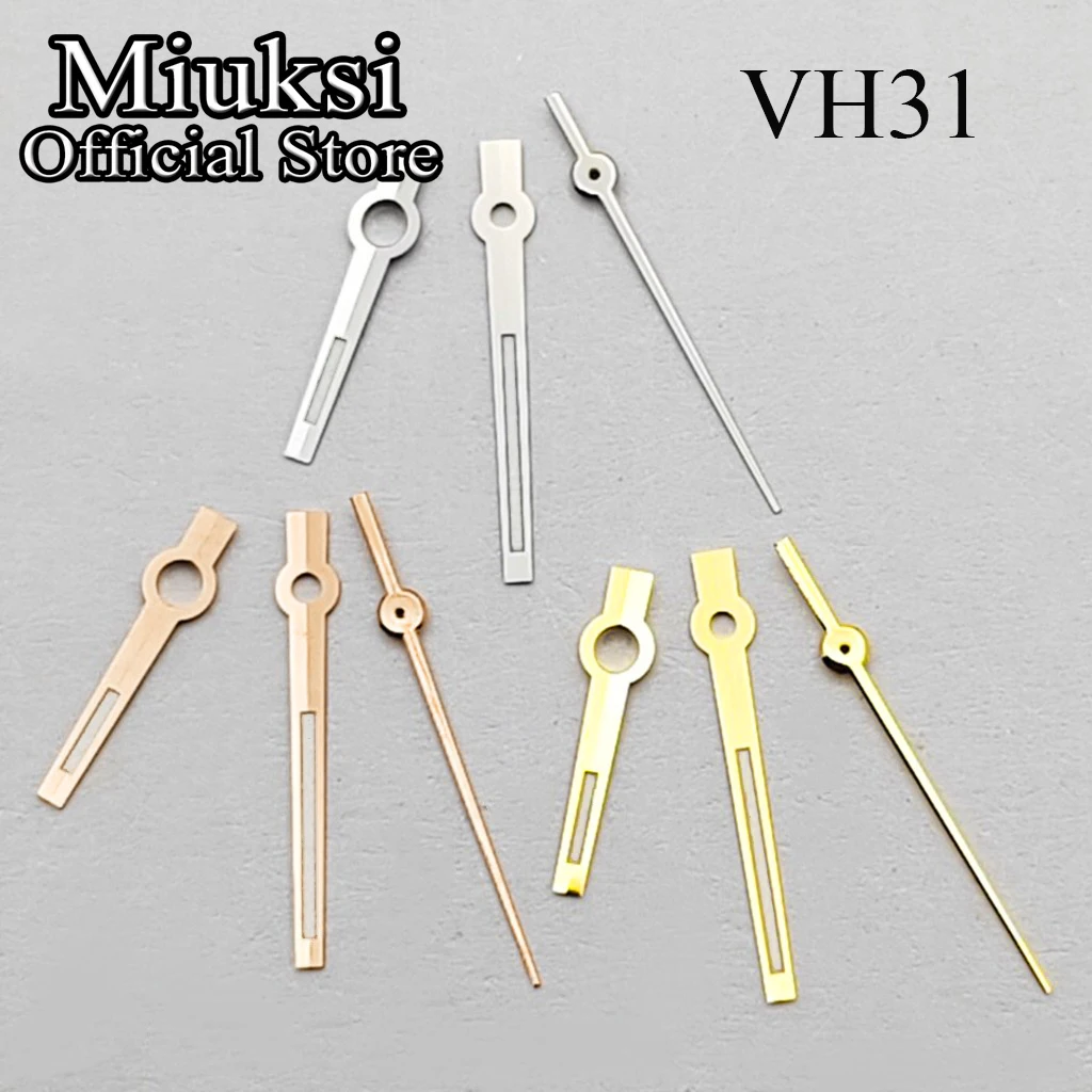 Miuksi VH31 Uhrzeiger Silber/Gold/Roségold grün leuchtend passend für VH31 Uhrwerk Zubehörteil – Detail 1