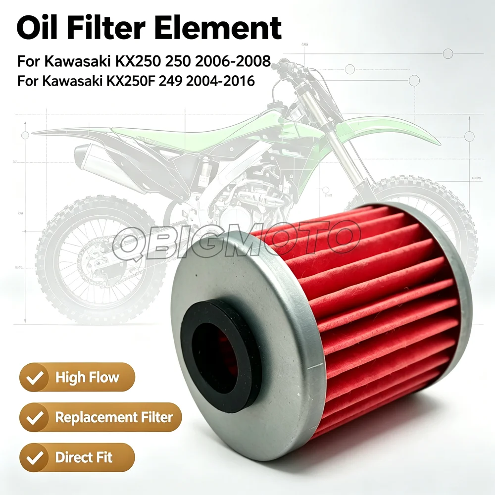 1pc Motorcycle Oil Filter For Kawasaki KX250 KX250F 249 250 KX450F 449 2016 KX 250 250F 450F Pit Bike