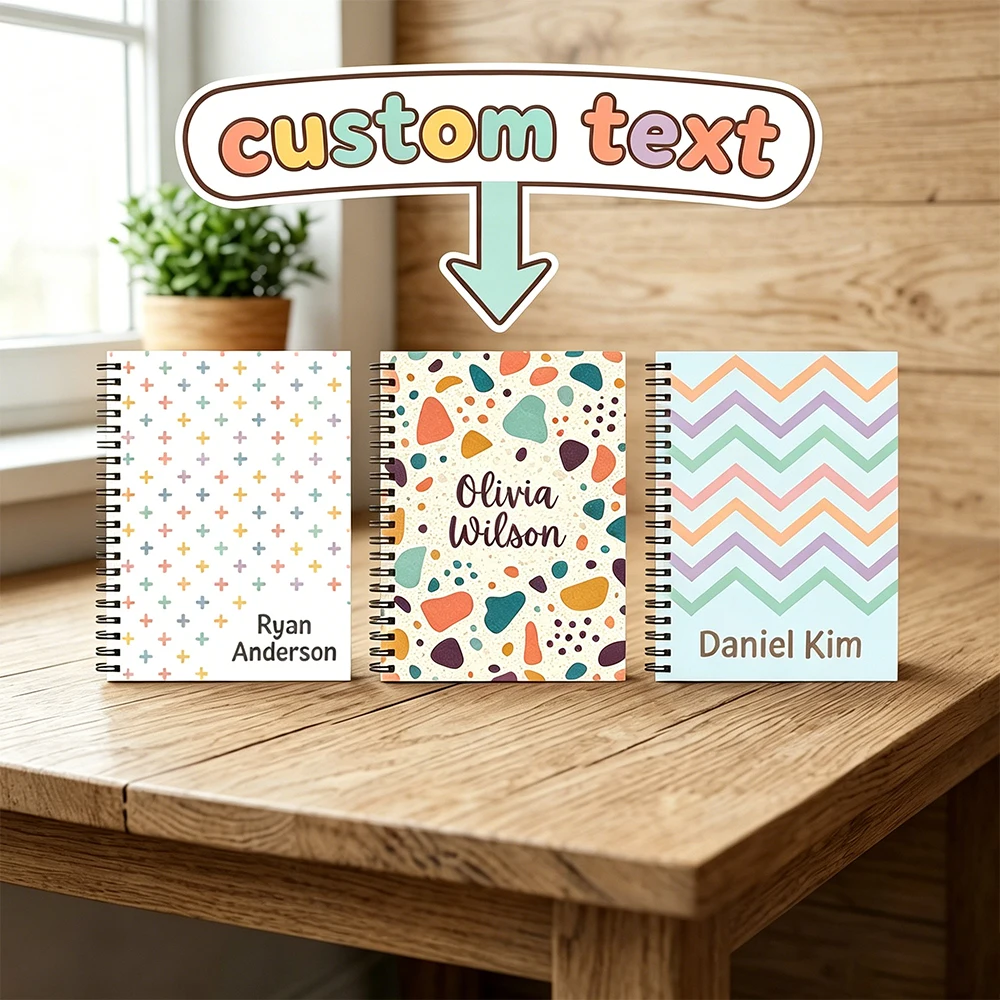 Personalized Custom Text Notebook,Retro Pattern Journal,Birthday Gift,Pupils,Teenagers,Homework Writing,Travel Memo,Daily Diary