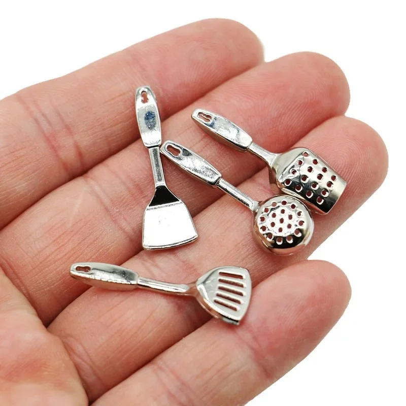 4pcs Dollhouse Hardware Utensils Spatula Spoon Kitchen Miniature Kitchen Scene Life Model Doll Accessories Home Decor Decoration