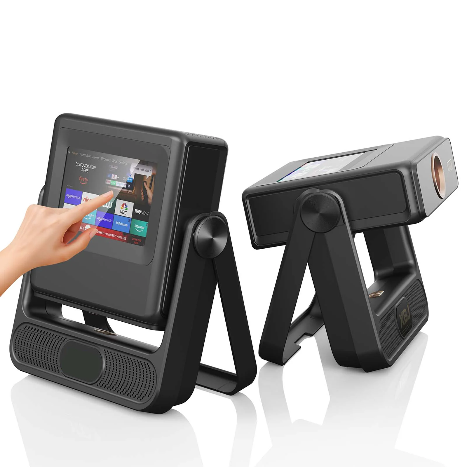 4K Touchscreen-Projektor mit WLAN und Bluetooth, Autofokus Smart Tragbarer Spiele-Projektor, Mini Outdoor-Filmprojektor Kompatibel mit Handy/TV/PC für Schlafzimmer und Heimkino
