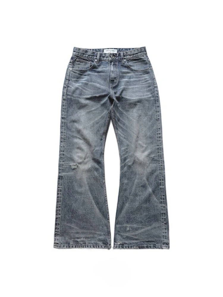 Deeptown Vintage Washed Baggy Jeans Man Women Unisex American Retro Straight Blue Denim Trousers Streetwear Boyfriend Style Jean