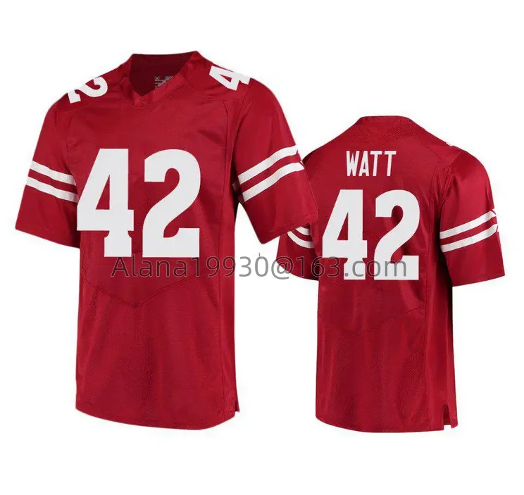 Custom Wisconsin #23 Jonathan Taylor #42 T.J. Watt Badgers Jersey