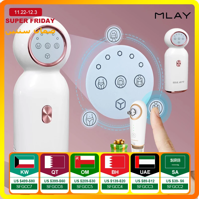 MLAY T10 Laser Hair Removal Sapphire IPL Hair Removal ICE Cold Epilator 9999999 Flashes Permanent Body Bikini Depilador a laser