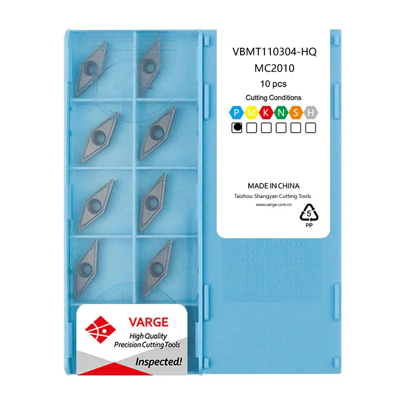 10pcs VARGE Original VBMT VBMT110304 VBMT160404 VBMT160408 HQ MC2010 PV2110 TN60 CNC Lathe Cutting Tools Cermet Turning Inserts