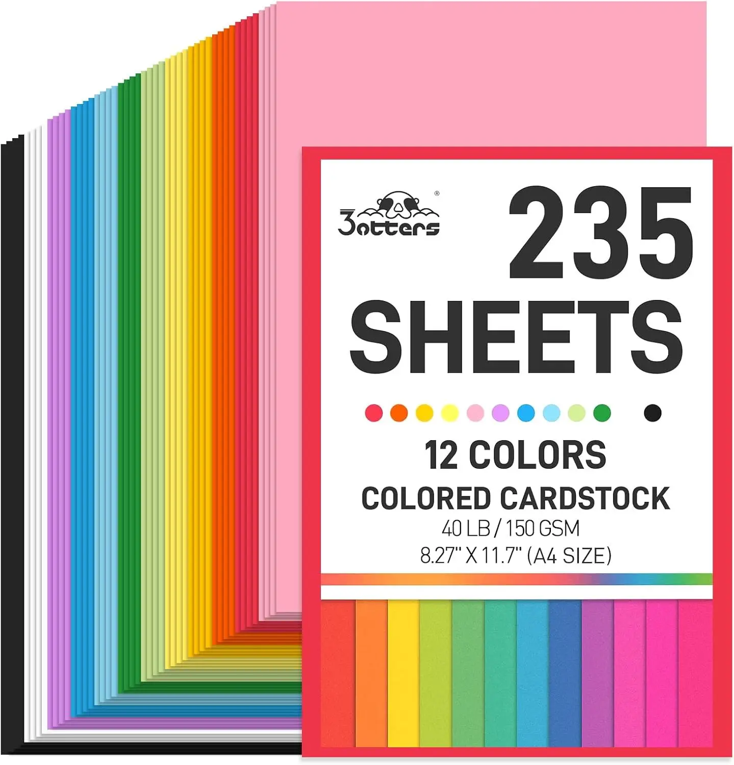 

235 Sheets Construction Paper Assorted Colors, 8.27x11.7 Cardstock for Printing, DIY Crafts, Classroom Decor