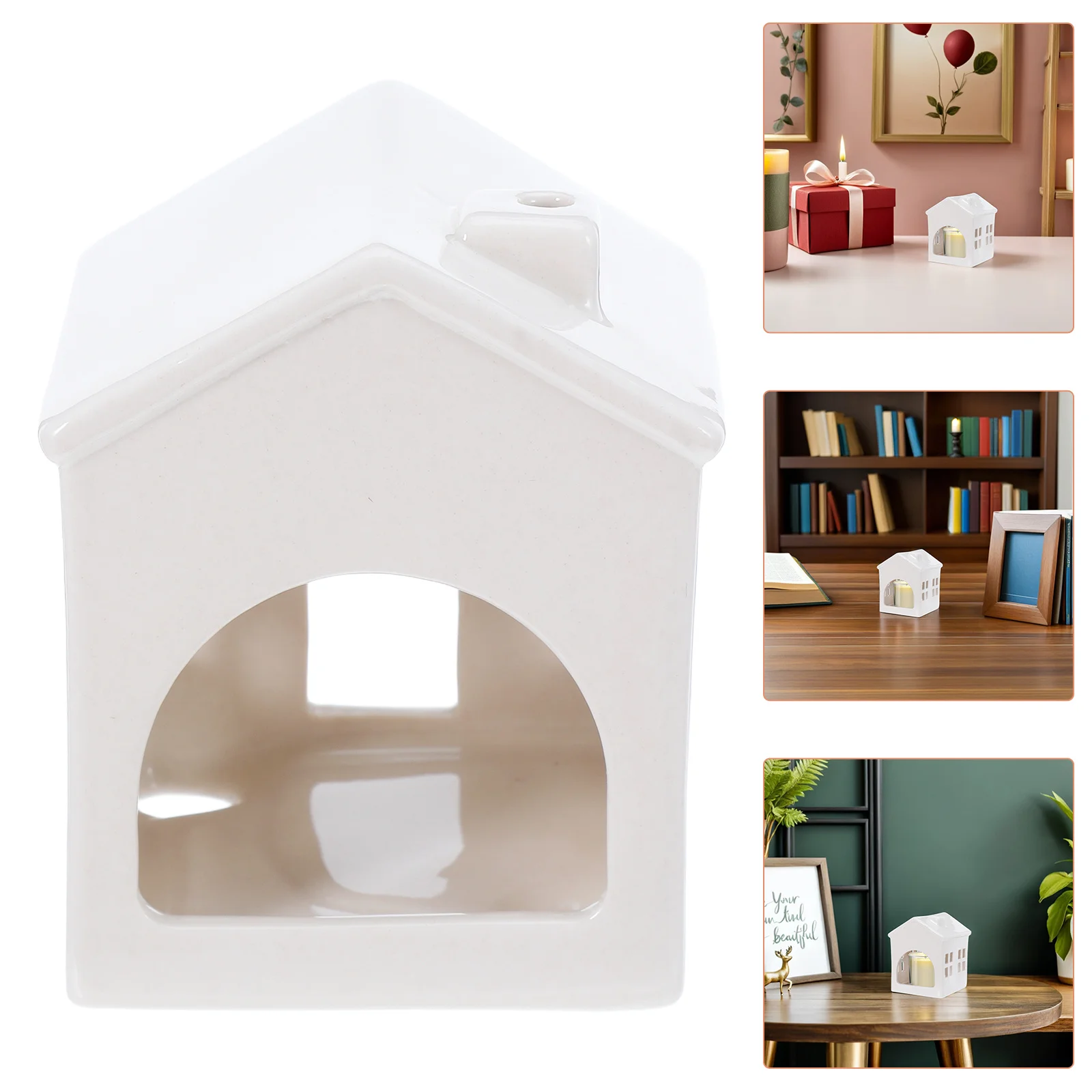 

Ceramic Shaped Tealight Holder Hollow Stand Decorative Christmas Centerpiece for Coffee Table Decor