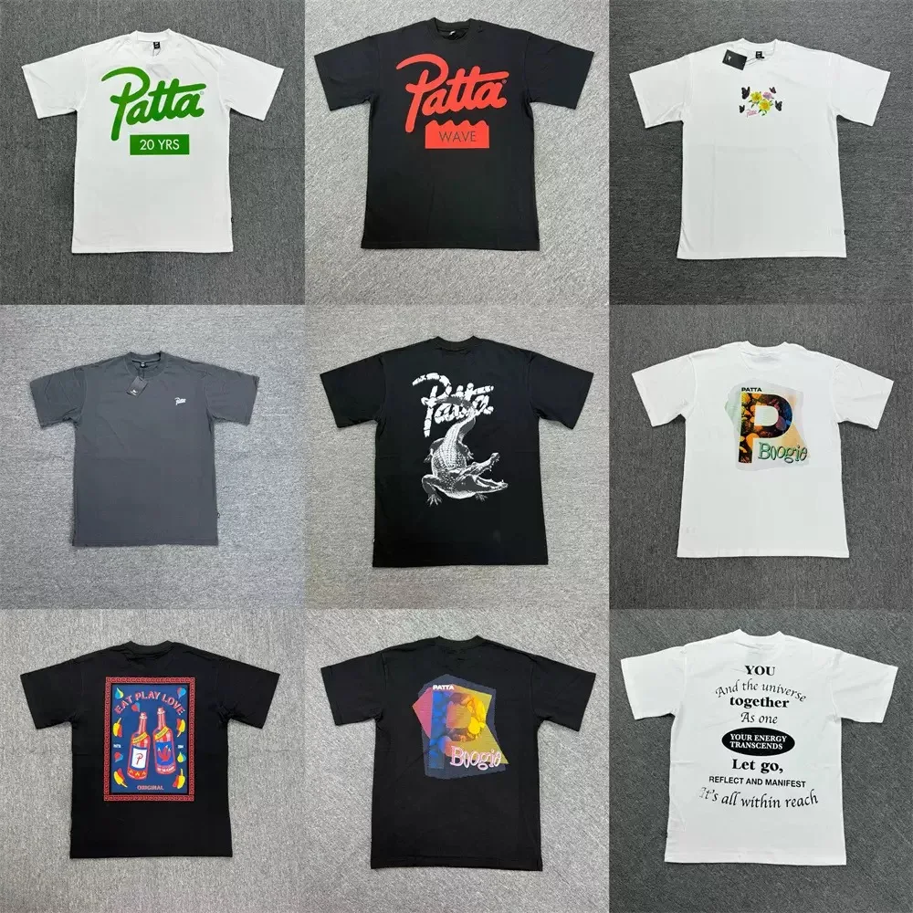26SS Classic Trend Men Women Casual Round-neck Cotton Print Short-sleeve Men's Women's Loose PATTA T Shirt