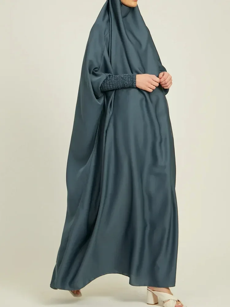 Ramadan Long Khimar Muslim One Piece Jilbab Dress Abaya Women Prayer Garment Saudi Arabic Prayer Dress Robe Burka Eid Niqab 2024