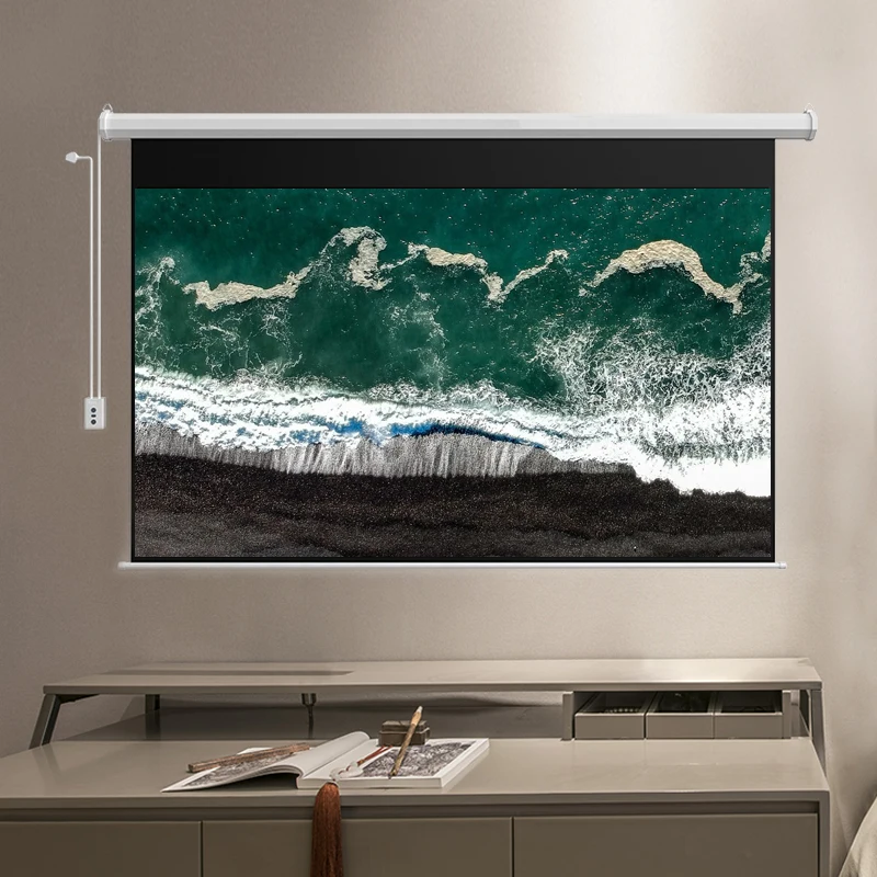 Motorized Projector Screen 100  120  133 150  Inch 16:9 4:3 1:1 Wall Home Cinema Electric Projection Screen Size Customization