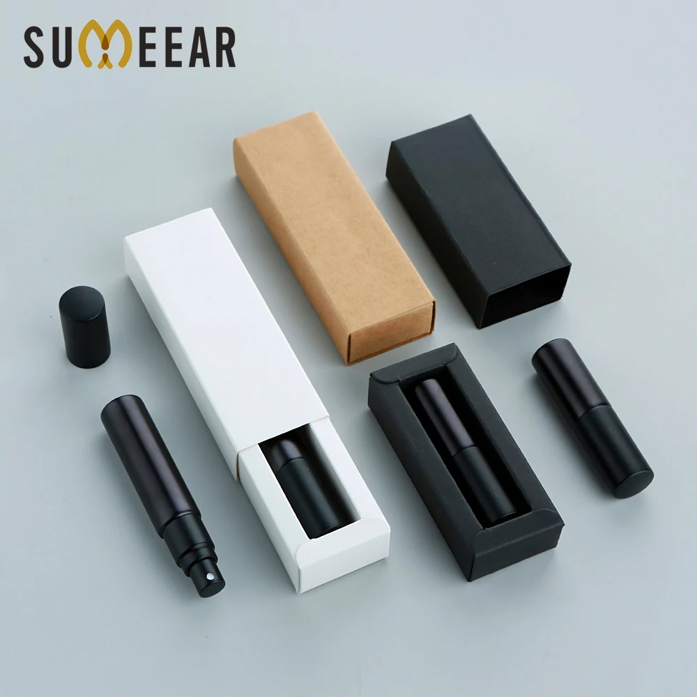 Matte Black Perfume Bottle with Boutique Packaging Box, Sample Bottles, Custom Logo Pay Extra, 5ml, 10ml, 30 Pcs, 50Pcs