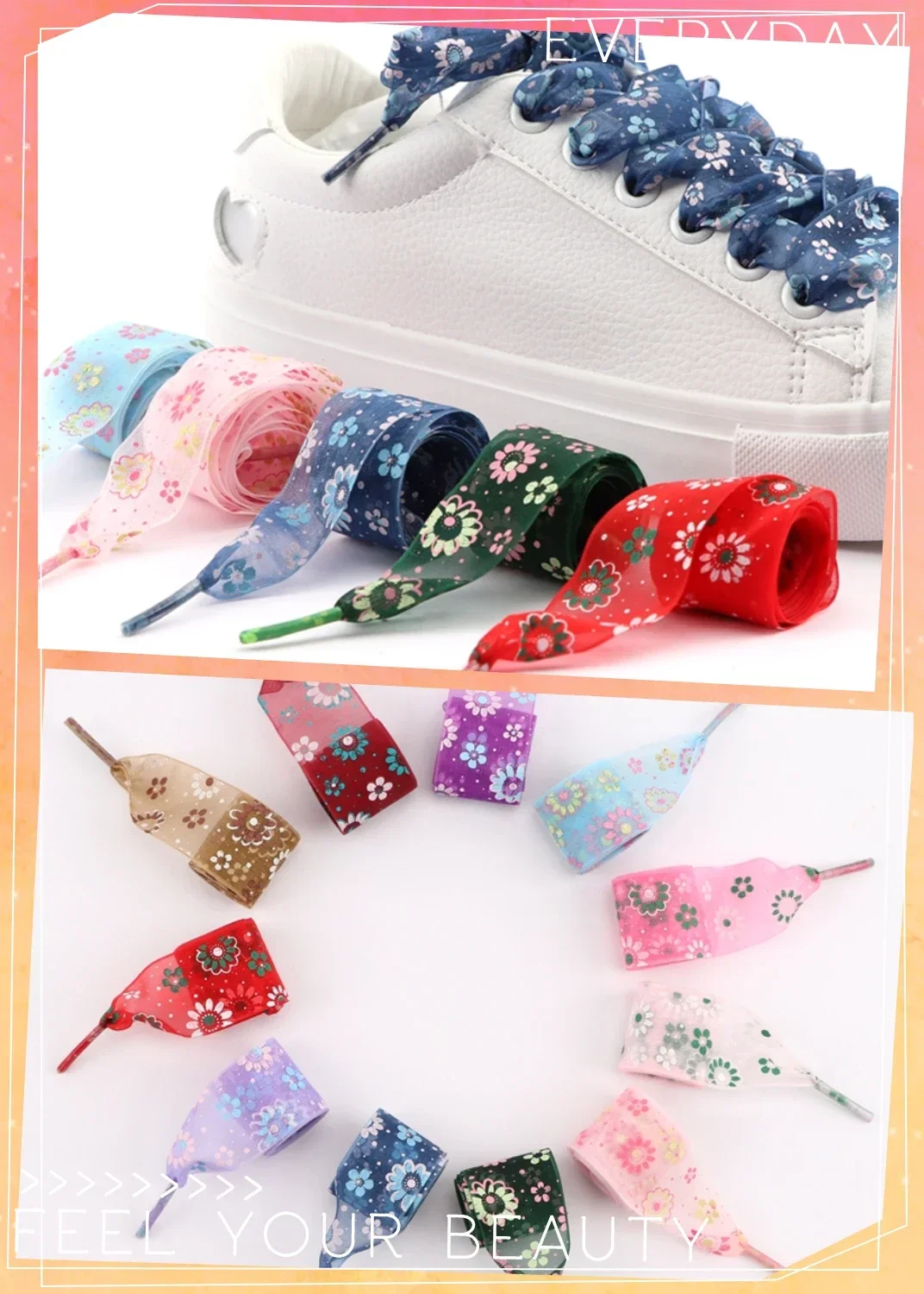Snow Yarn Shoe Laces Printing Flat Shoelaces 2.5CM Width Ultra-thin Transparent Sports Shoelace Women Shoestrings 80/100/120CM