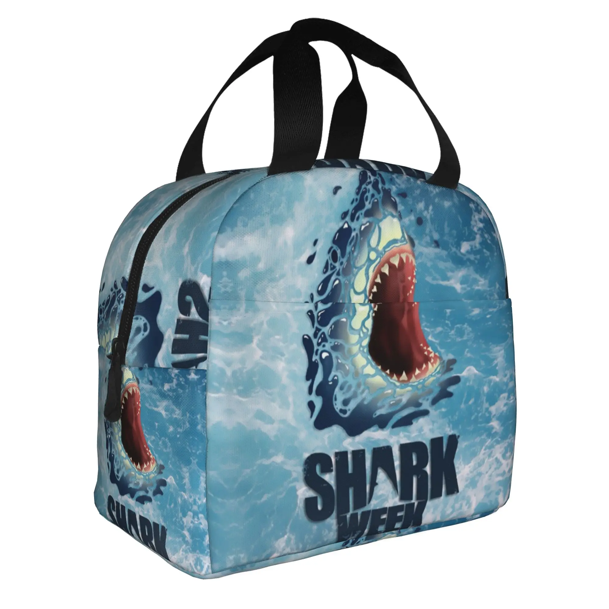 J-Jaw-Shark Lunch Bag Women Classic Film Cooler Thermal Insulated Lunch Box for Adult Office