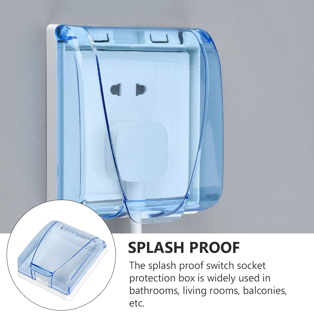 

4 Pcs Cover Switch Weatherproof Electrical Outlet Square Covers for Outlets Blue Sticky Type Waterproof Socket