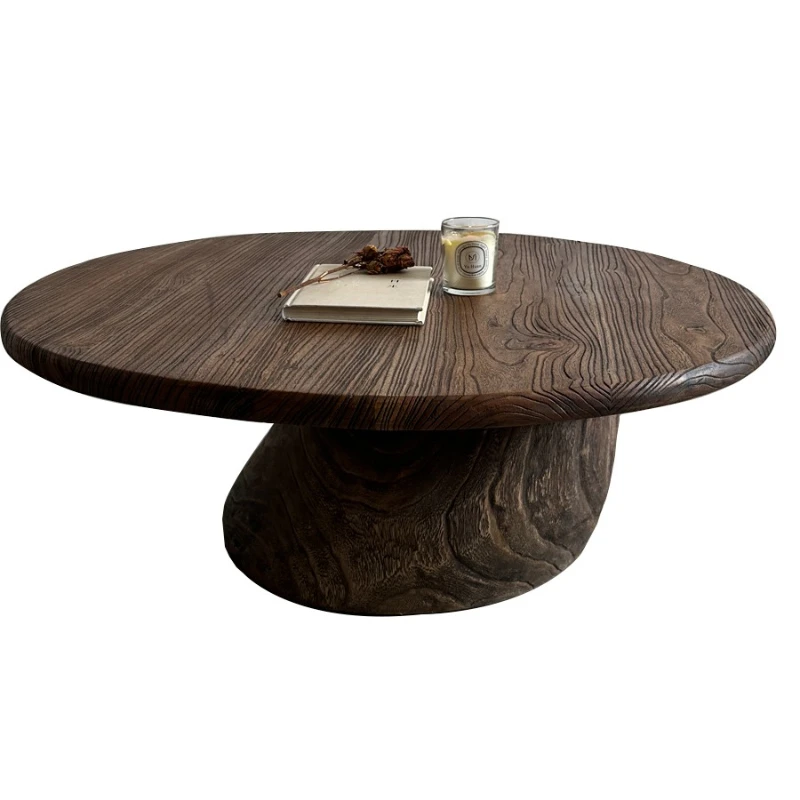 

wabi-sabi wind old elm tatami tea table crooked neck short table small apartment household living room creative coffee table