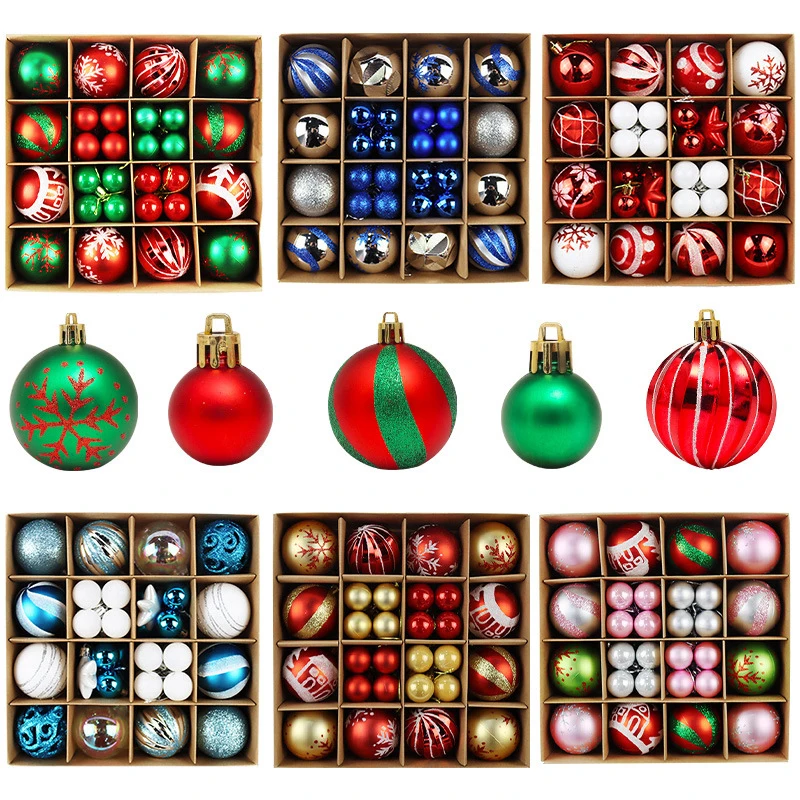 42/44Pcs Christmas Xmas Tree Ball Bauble Hanging Home Party Ornament Decor Tree Decoration Balls Party Hanging Pendant