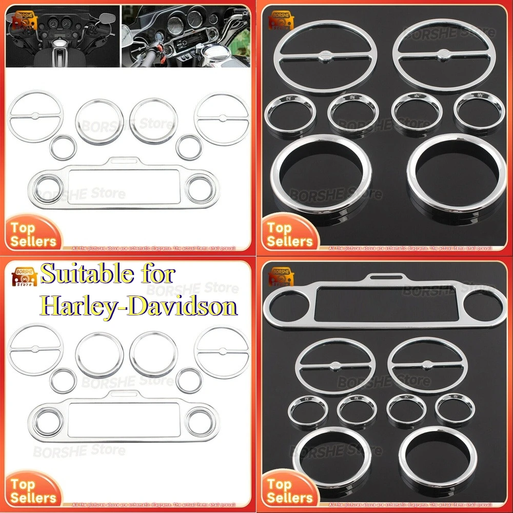 

2026 Suitable for Harley-Davidson Electra Glide Street Glide Chrome Instrument Cover Dashboard Trim Decorative Shield 1996-2013