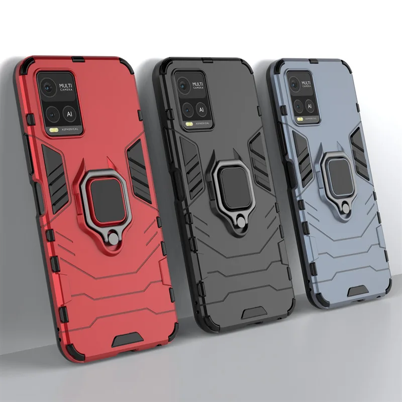 For VIVO Y21 Y21S Phone Case Armor Shockproof Holder Cover for Vivo Y11S Y12S Y15S Y15A Y20 Y20S Y31 2021 Y51 Y33S Y53S 4G Coque