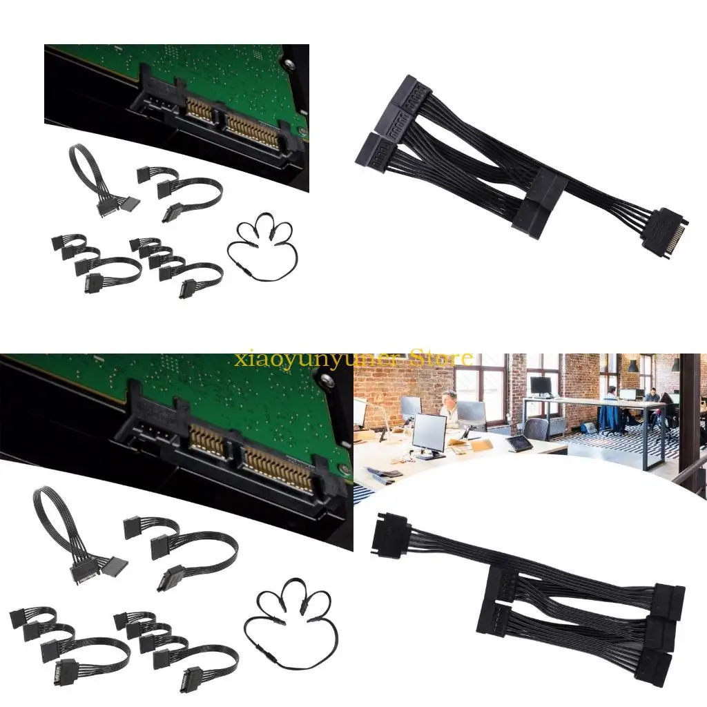 

P9JB 15PIN Extension Cable 1 Male 15P To 1 2 3 4 5 Female 15pin Splitter