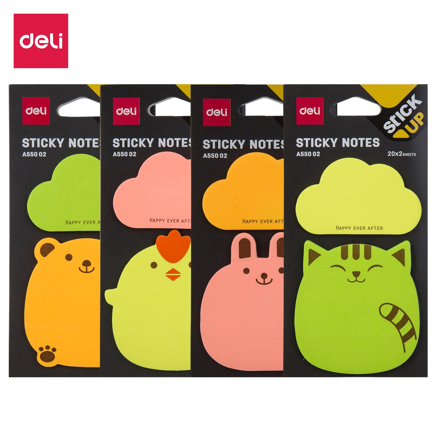 Deli Sticky Notes Cartoon Cute Colorful Animals  Memo Pad Creative Sticker School Stationery Gift Bookmark  Random Delivery