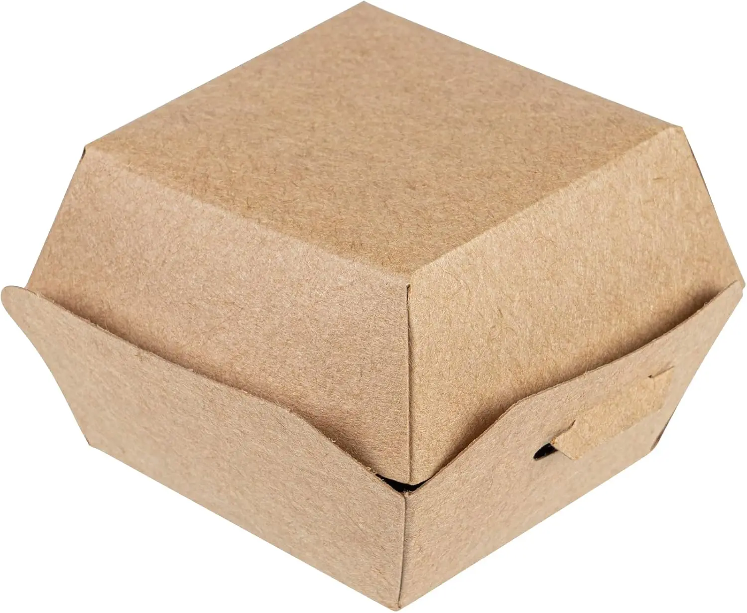 

100 Mini Burger Boxes 2.5x2.5x2 Inch Kraft Clamshell Food Containers with Hinged Lid for Appetizers, Desserts, Sliders