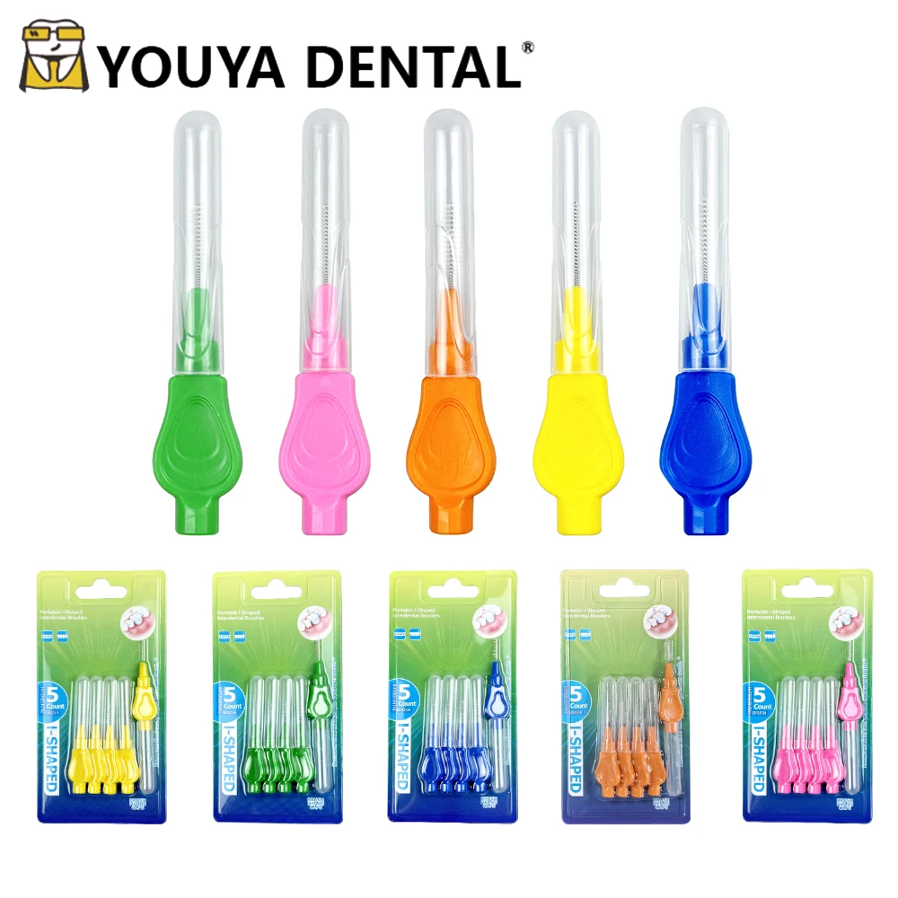 5 قطعة L على شكل فرشاة بين الأسنان المسواك العناية بالفم تقويم الأسنان نظيفة بين الأسنان فرشاة ناعمة بين الأسنان 0.6-1.5 مللي متر #1