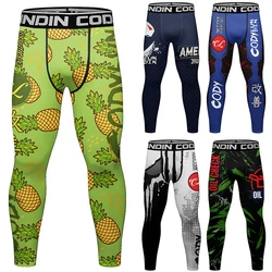 Brand Adult Sport Men Running Tights MMA Compression Sport Pants Rashguard Boxing Sublimation Printed Exercise Training Leggings