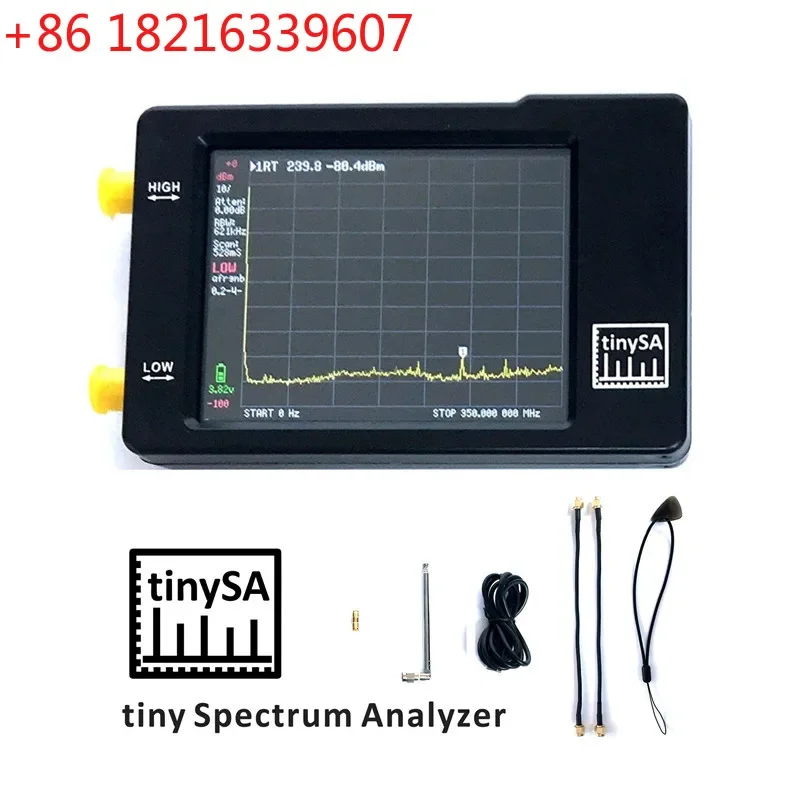 TAO 100KHz-960MHz Handheld Tiny Spectrum Analyzer TinySA 2.8 inch LCD Display With Battery