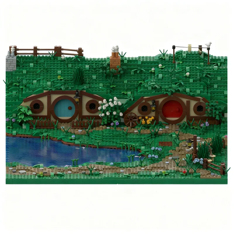 2886pcs MOC The Hobbit Lord the Rings Hobbiton - Section 2 3 Model Building Blocks Construction Toys Christmas Gift Education