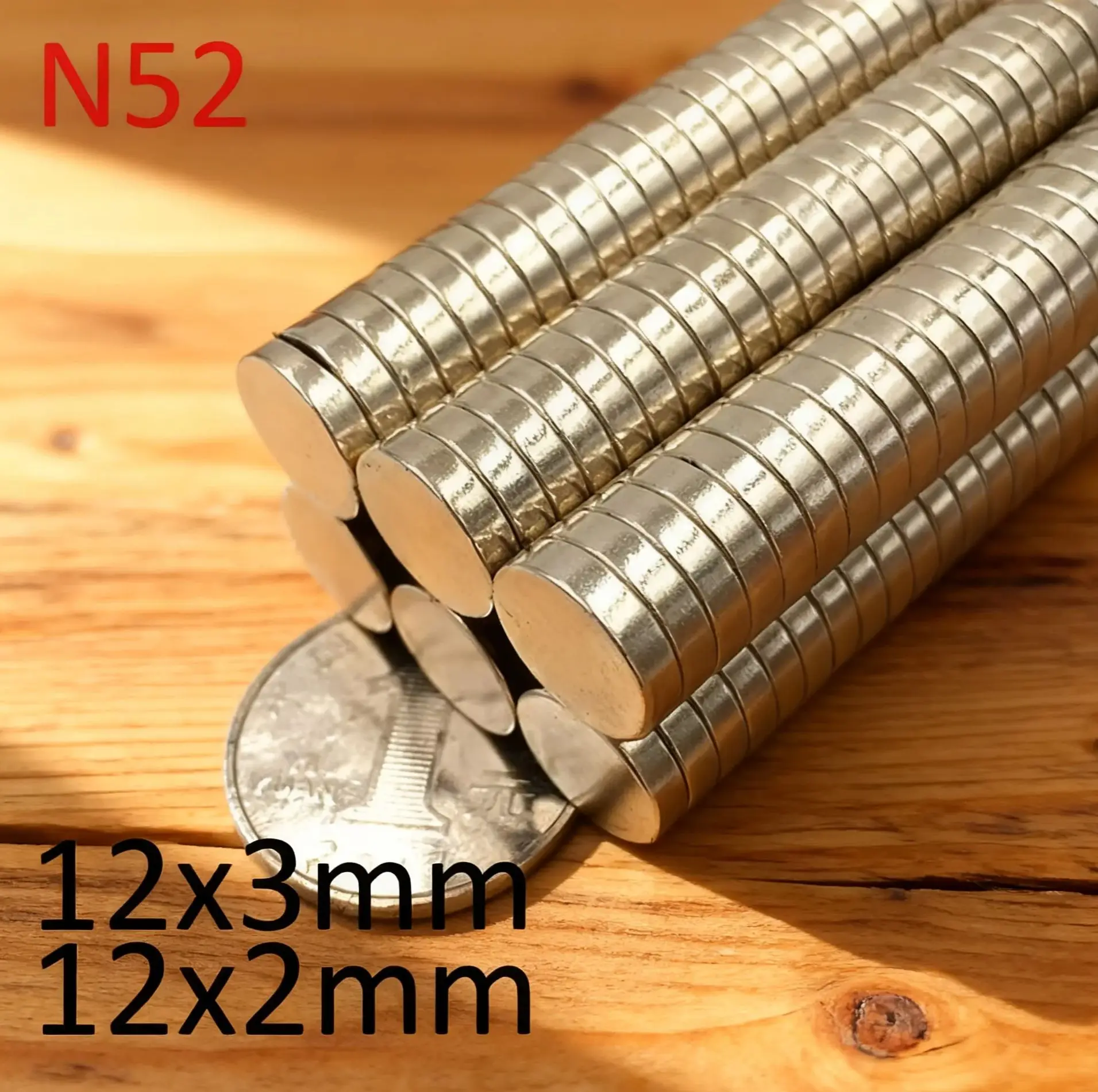 

N52 12x3 12X2 12X5 Магнит стандартного размера Поиск Магнитный холодильник Индивидуальный магнитный двигатель 3D-принтер Офис Сильная мощность Diy