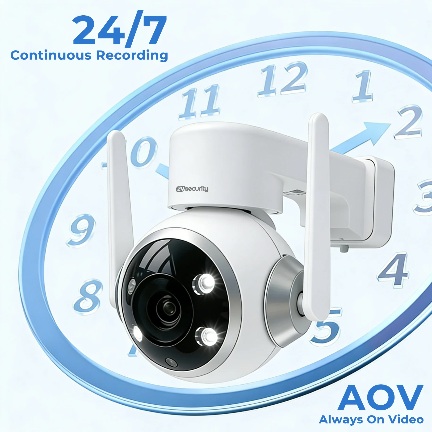 AOV Security Cameras 24/7 Recording Solar WiFi Cameras Wireless Outdoor for Home Security Auto Tracking 2K Color Night Vision