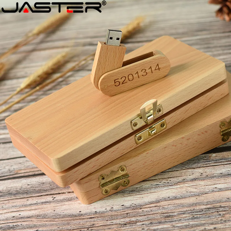 JASTER Beech Ballpoint Pen Case+ USB flash drive 4GB 8GB 16GB 32GB 64GB  usb pendrive Exquisite gift (Custom logo)