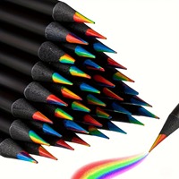 10 Pcs Colored Black Wood Pencils, 7 in 1 Rainbow Drawing Pencil. for Sketching, Doodling, Coloring, Painting