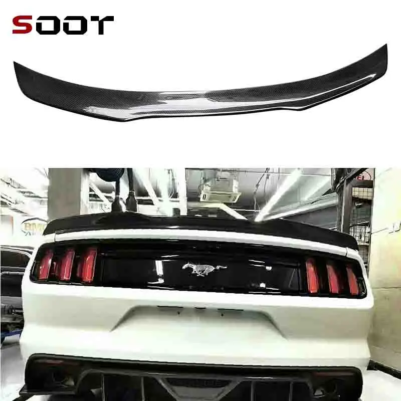

For Ford Mustang 2015+ GT Carbon Fiber Tail fins Rear Trunk Spoiler Guide Wing Rear Wing upgraded Auto Parts