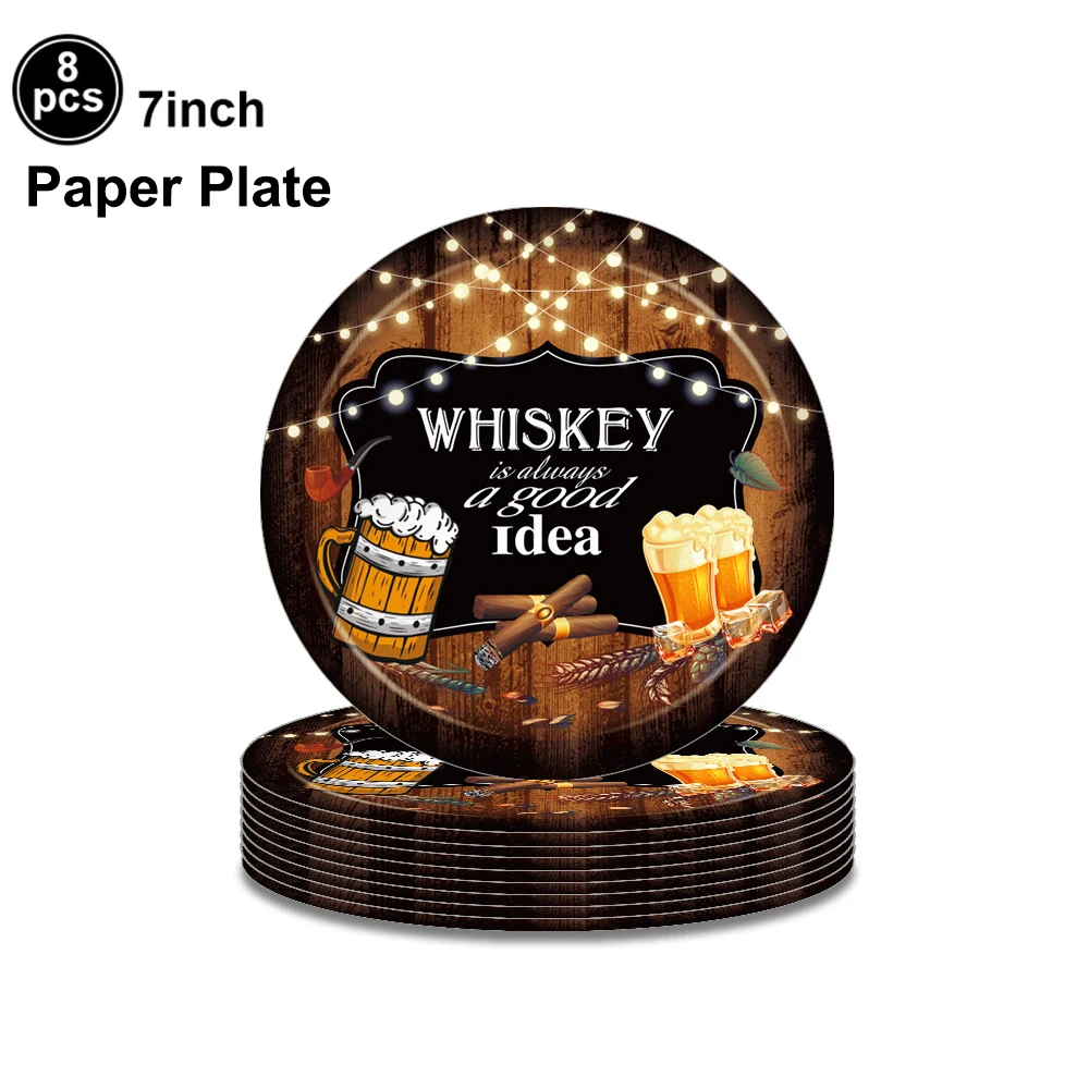 Whisky Biere Geburtstag Party Dekorationen Einweg Geschirr Tischdecken Whisky Flaschen Ballon Männer Geburtstag Party Supplies – Detail 4