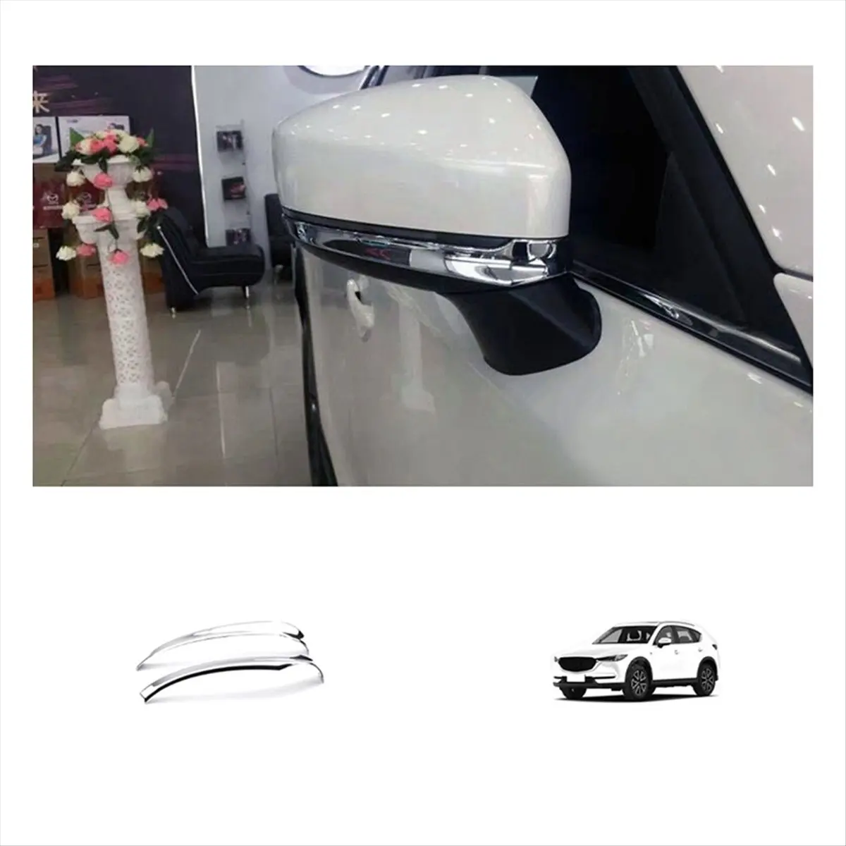 #79D (Silver)Car Door Side Rearview Mirror Cover Trim for Mazda,Automotive Parts & Accessories