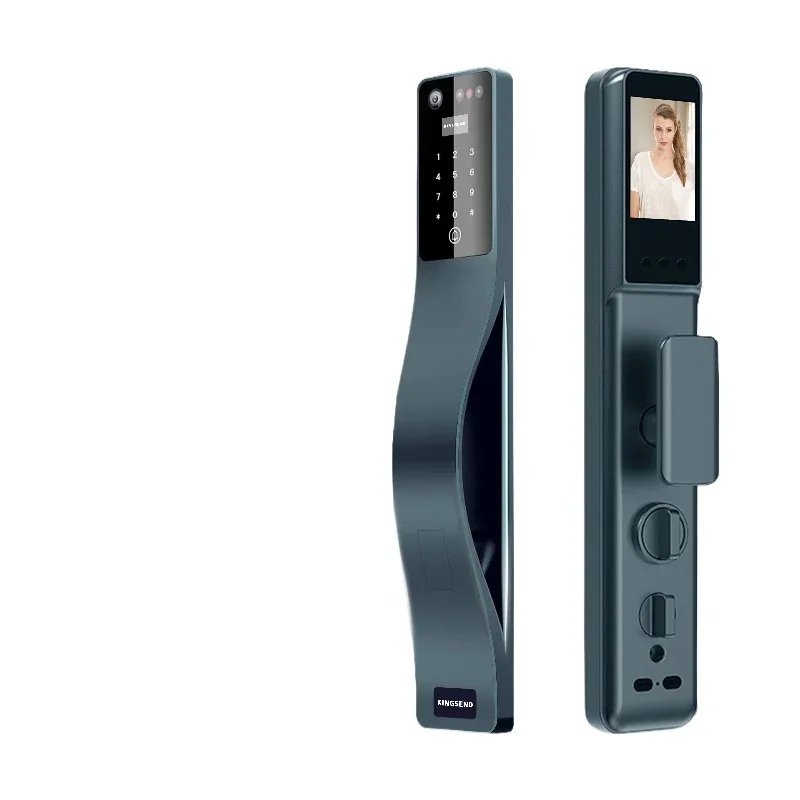 2024 New curve design professional version palm print intelligent door lock wifi and facial recognition active intercom