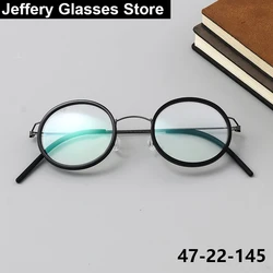 Denmark Round Screwless Glasses Frames Men Women Acetate Titanium Reading Eyeglasses Light Weight Prescription Eyewear Spectacle