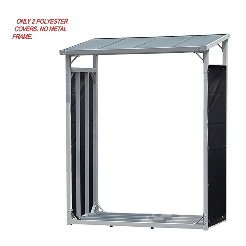 

B52C 2Pcs Firewood Rack Weatherproof Curtain Set, Timber Shed Polyester Panel Curtain Suitable For 70X185cm Timber Rack Easy Ins