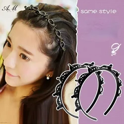 2024 New Double Bangs Hairstyle Hair Clips Hairpin Head Hoop Twist Plait Clip Front Hairclips Hair Hoop Women Headband Headwear