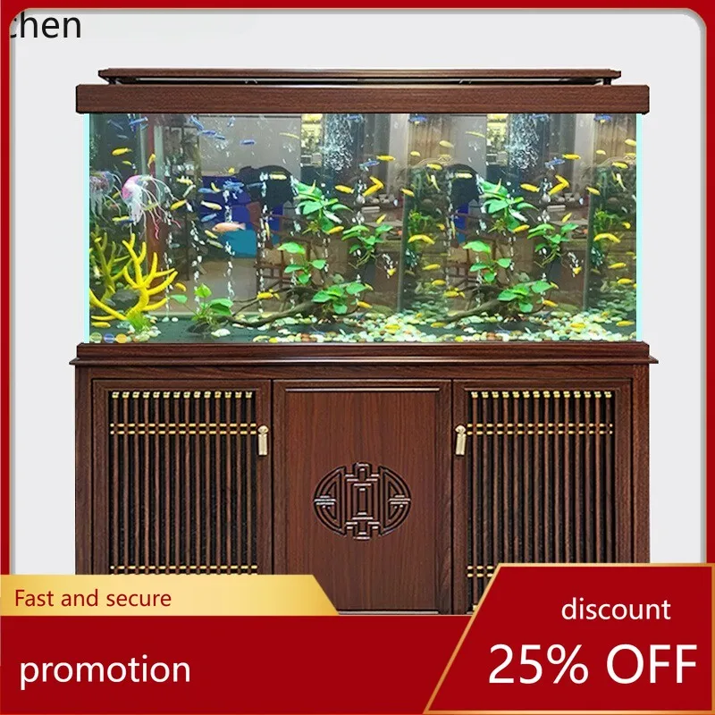

HT Hongyun fish tank large and medium-sized new ultra-white bottom filter aquarium screen dragon fish tank